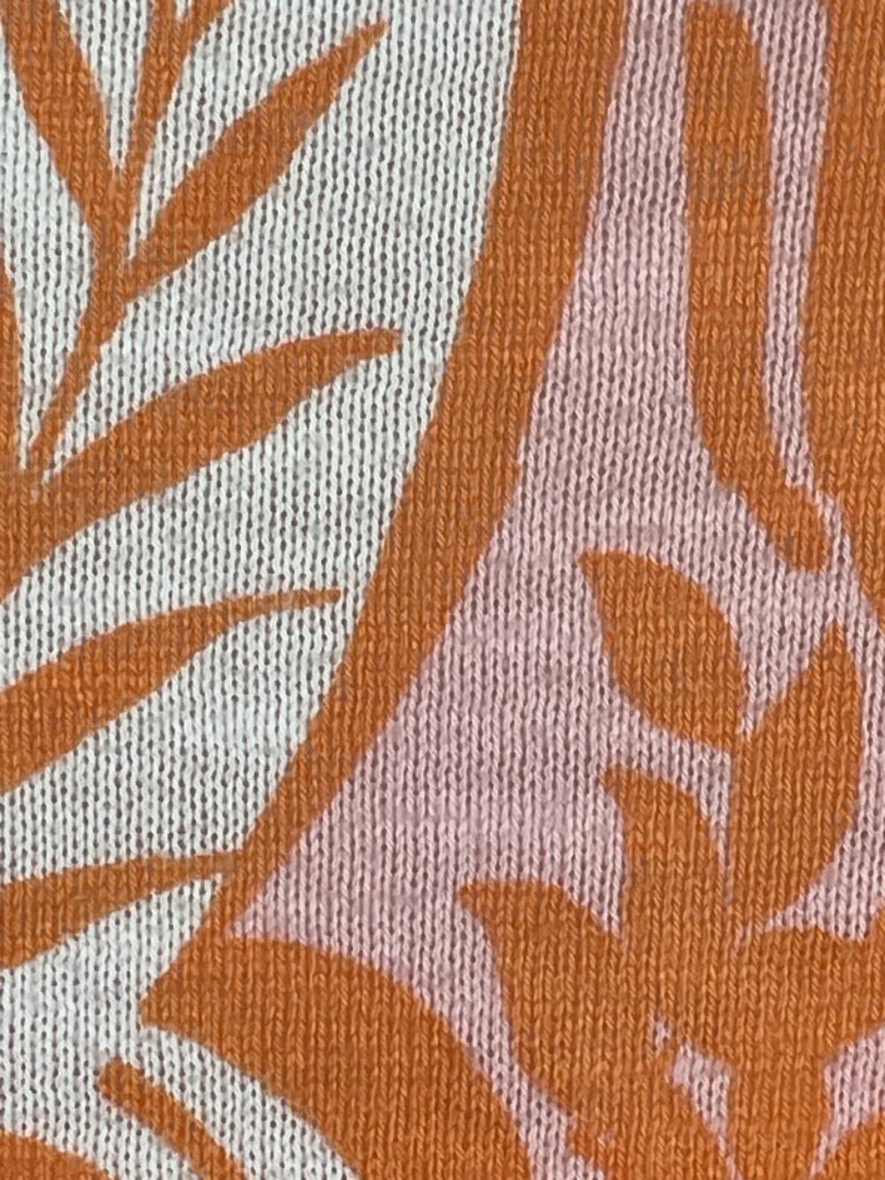 Talbots Pink Orange Paisley Floral 100% Cotton Lightweight Sweater Tunic Top L - Picture 9 of 11